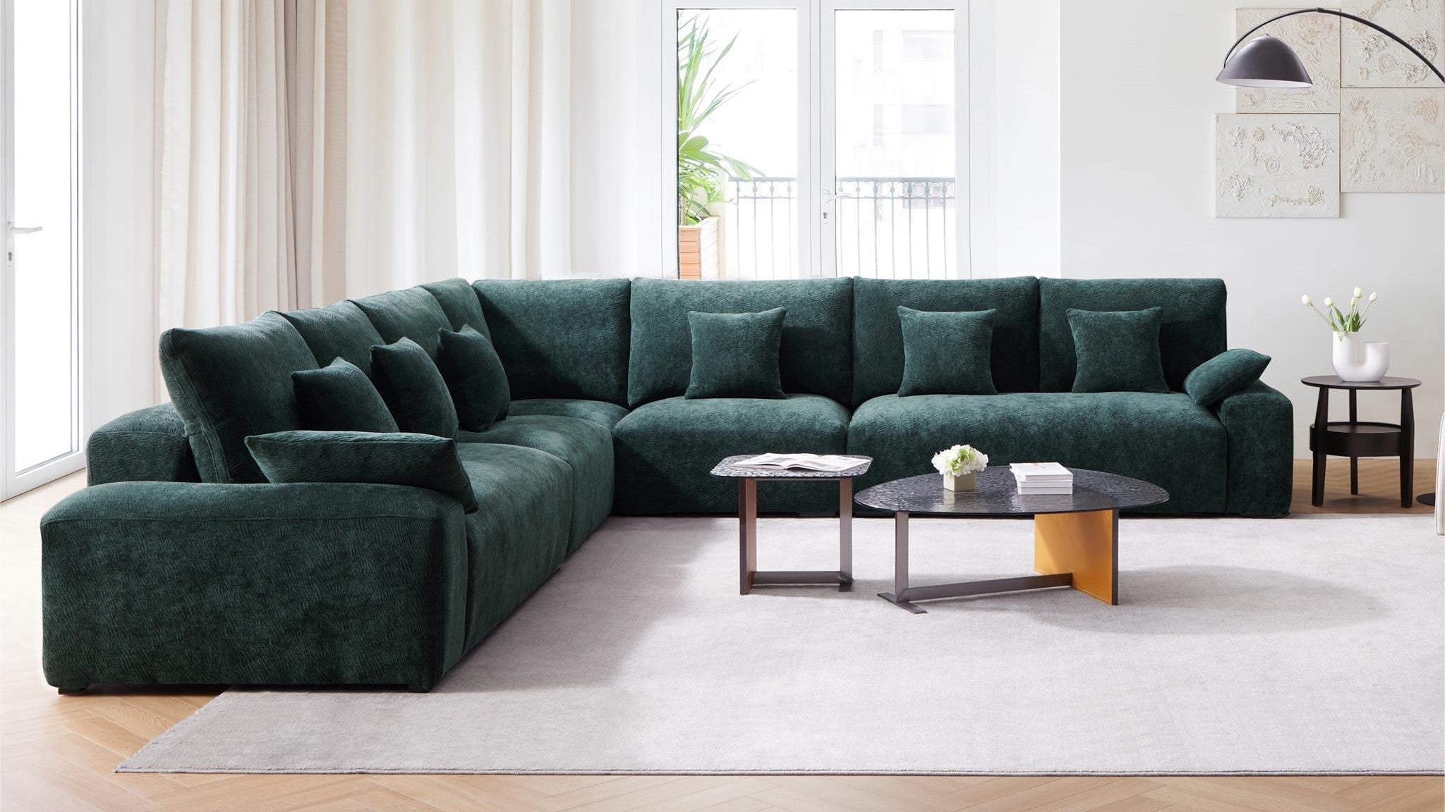 The Empress Green Corner Sectional