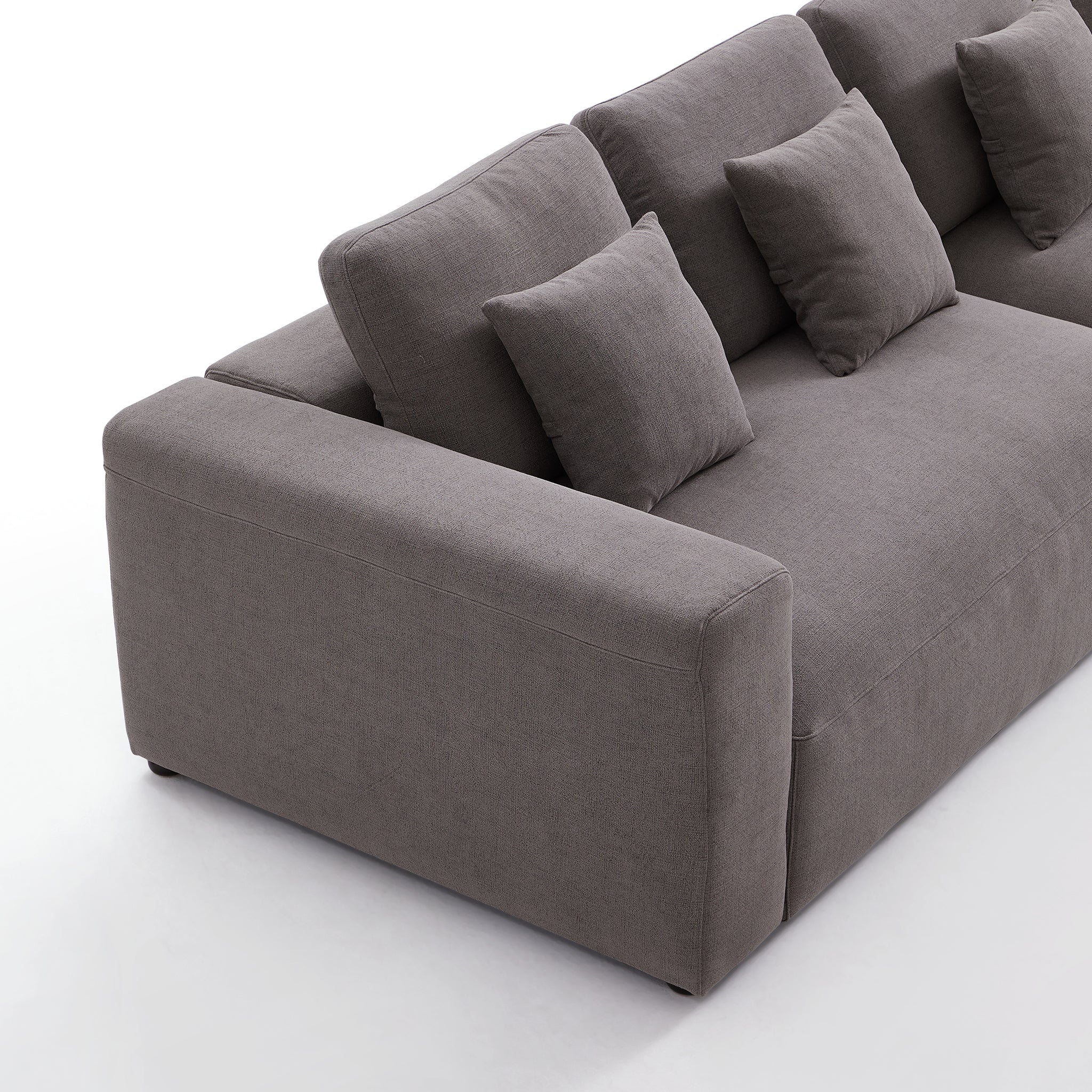 Nathan Modular Dark Gray Natural Linen Sectional Sofa