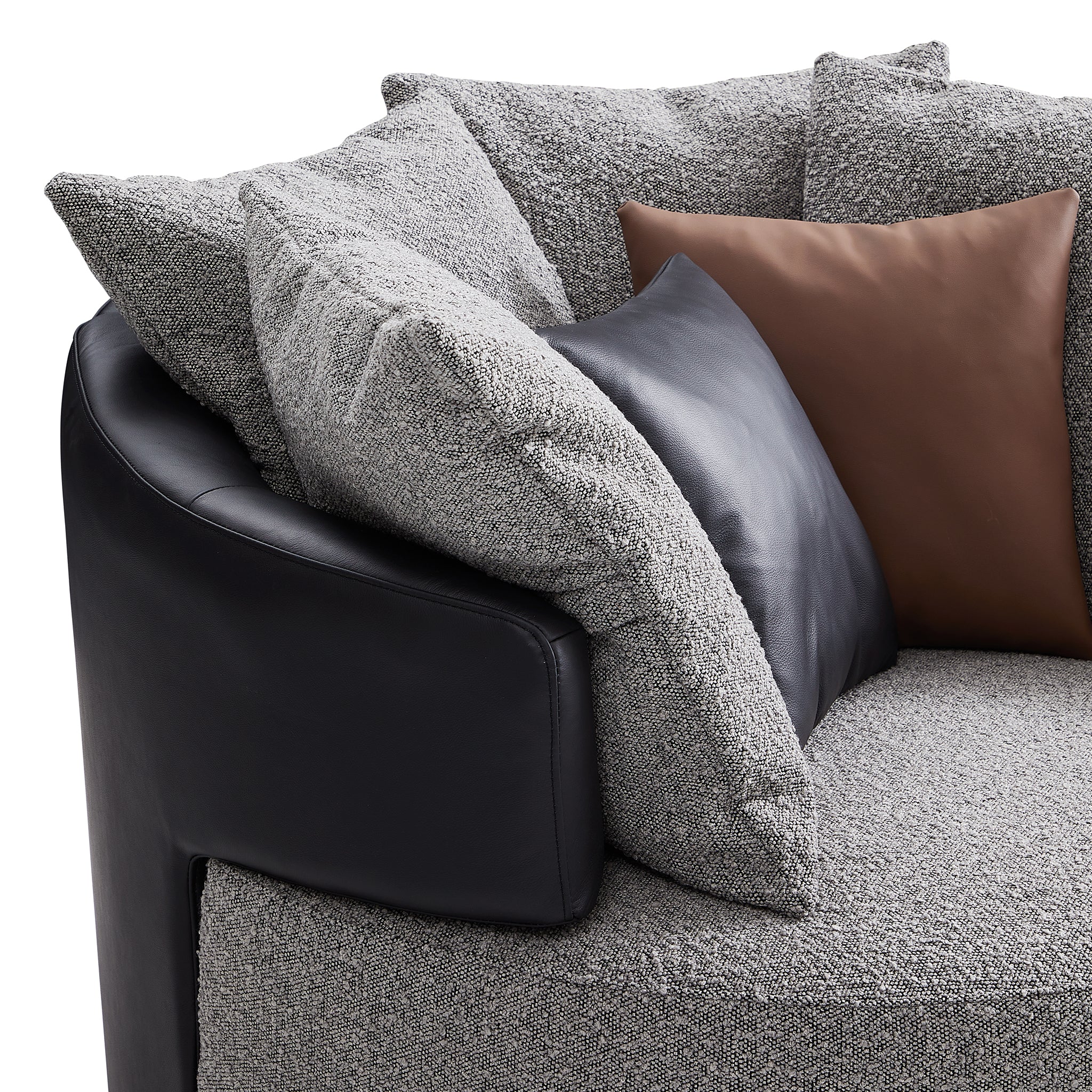 Luna Swivel Light Gray Boucle Fabric Lounge Chair
