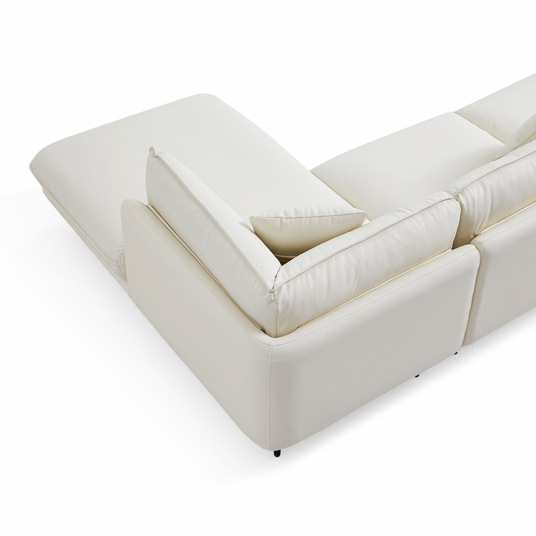 Vanilla White Leather Sectional