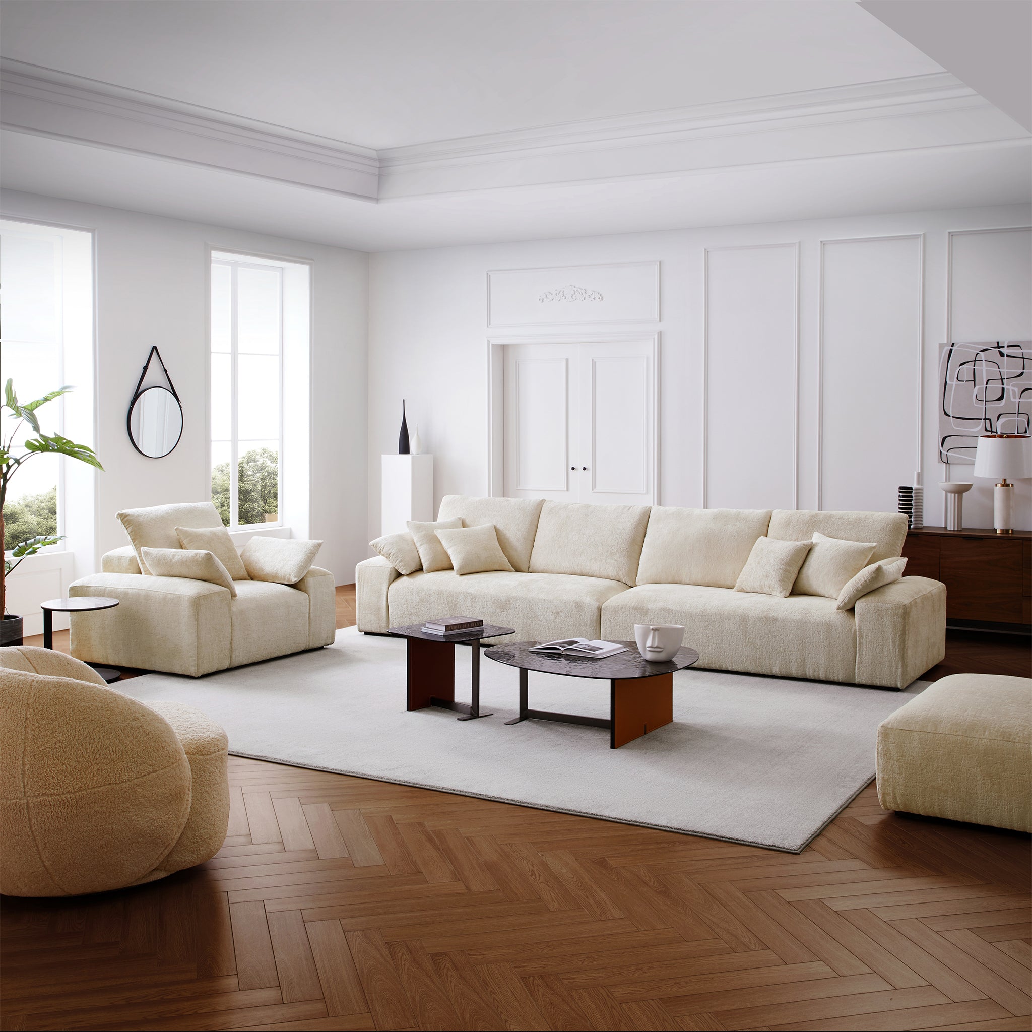 The Empress Beige Sofa Set