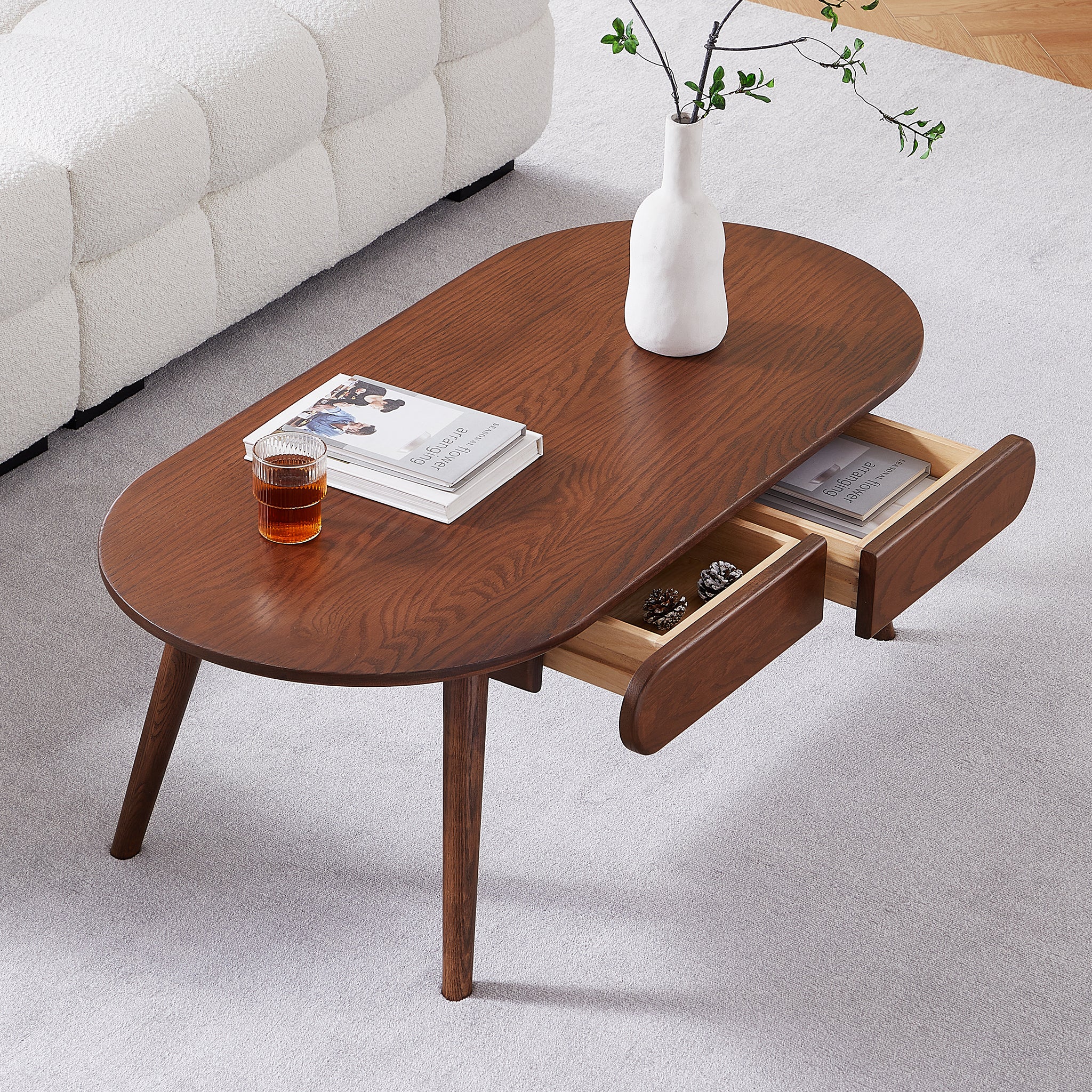 Oval Wood Coffee Table