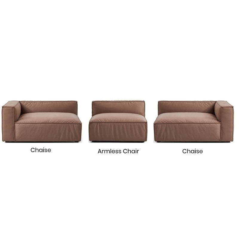 Luxury Minimalist Brown Fabric U-Shaped Sectional Sofa