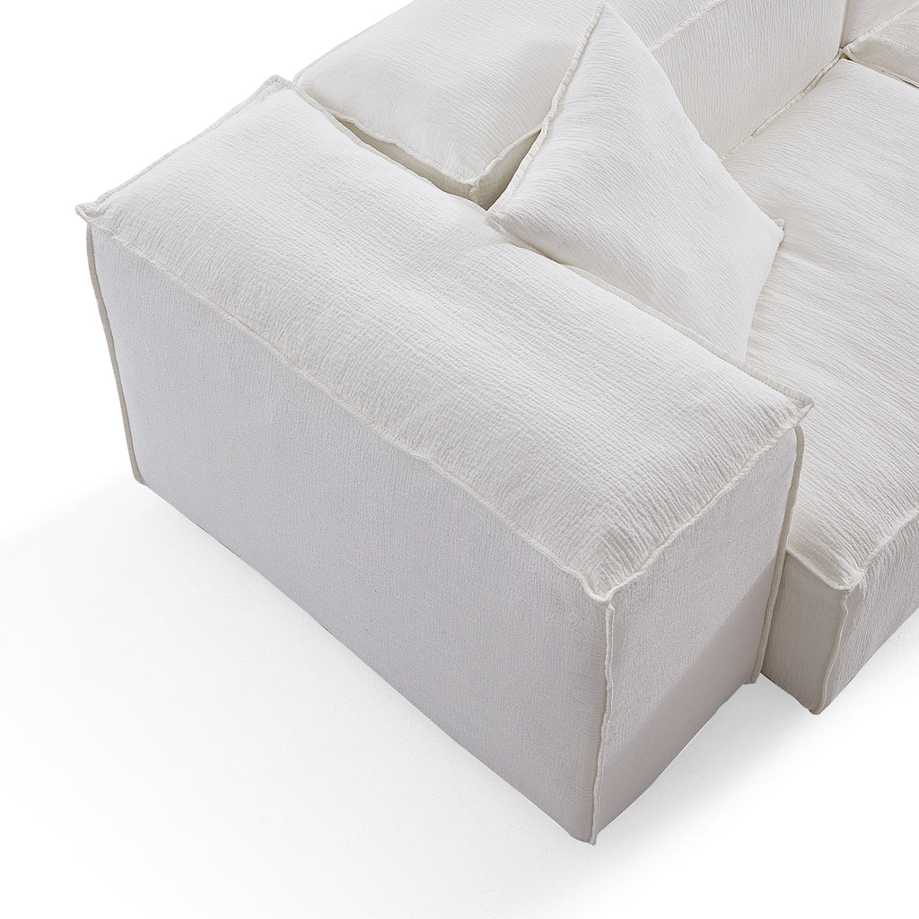 Freedom Modular White Double-Sided Sectional Sofa