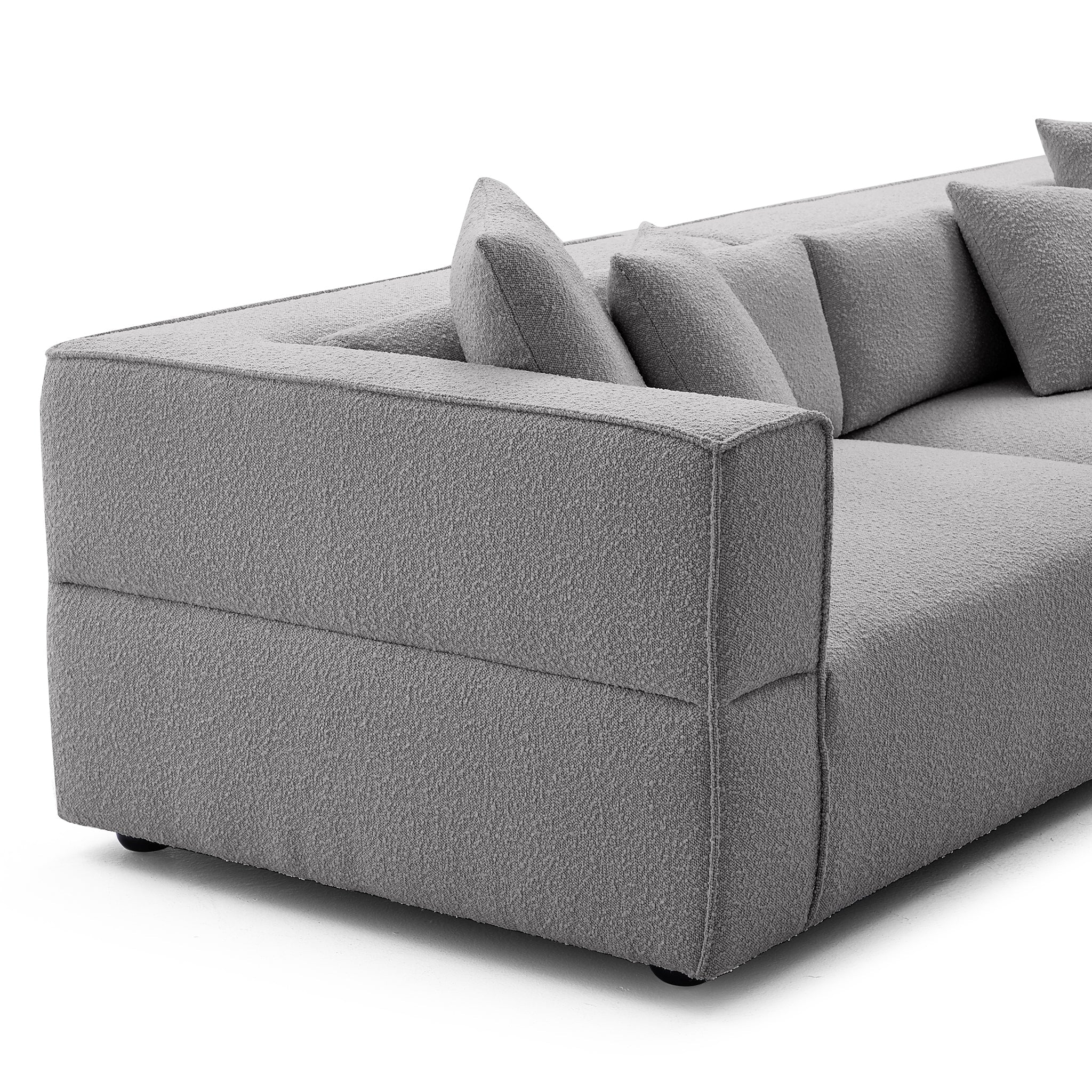 Nordic Modern Gray Sofa with Ottoman