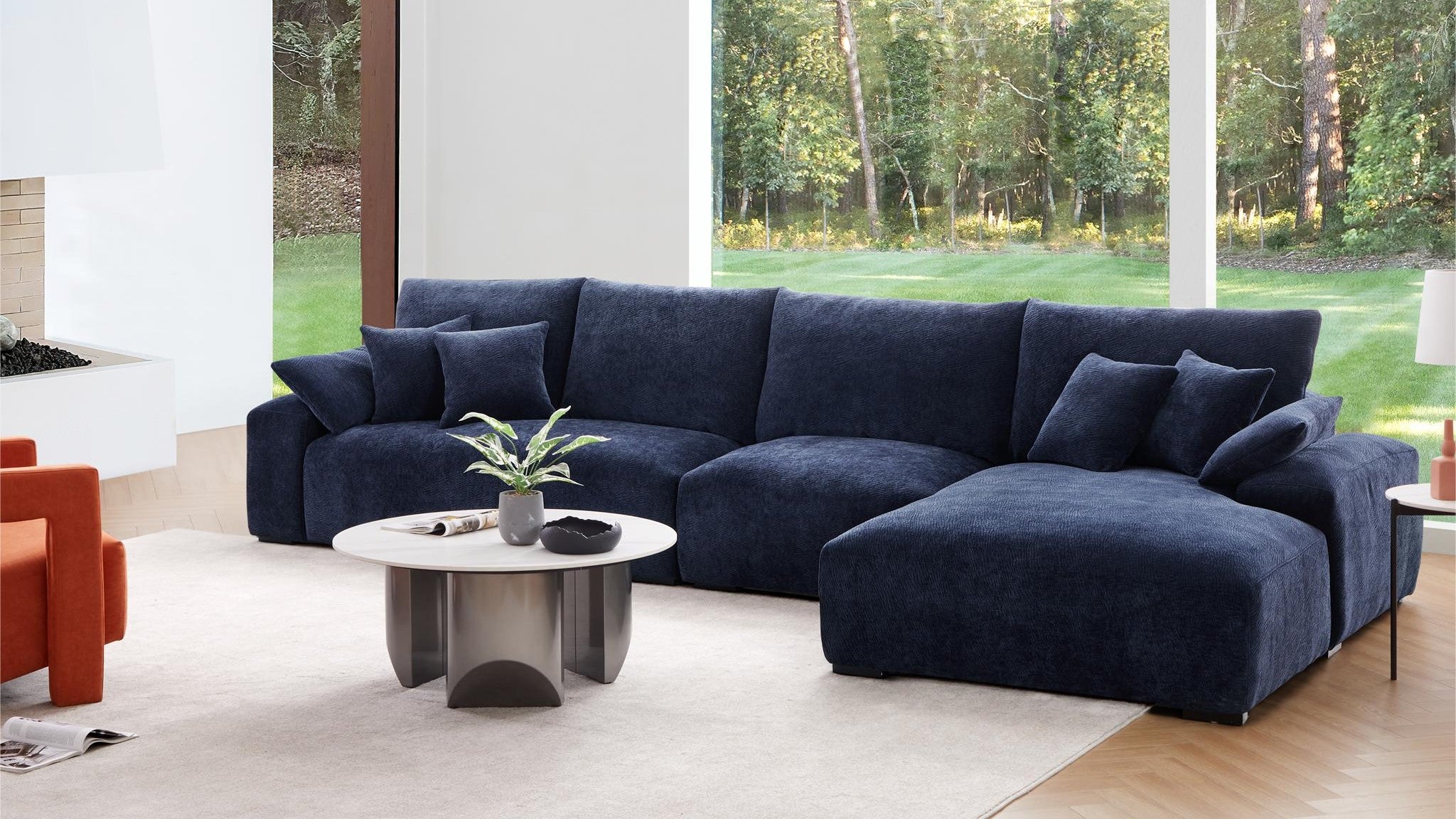 The Empress Navy Blue Sectional