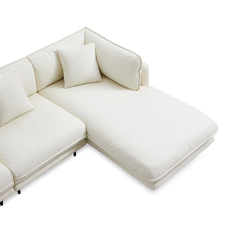 Vanilla White Leather Sectional