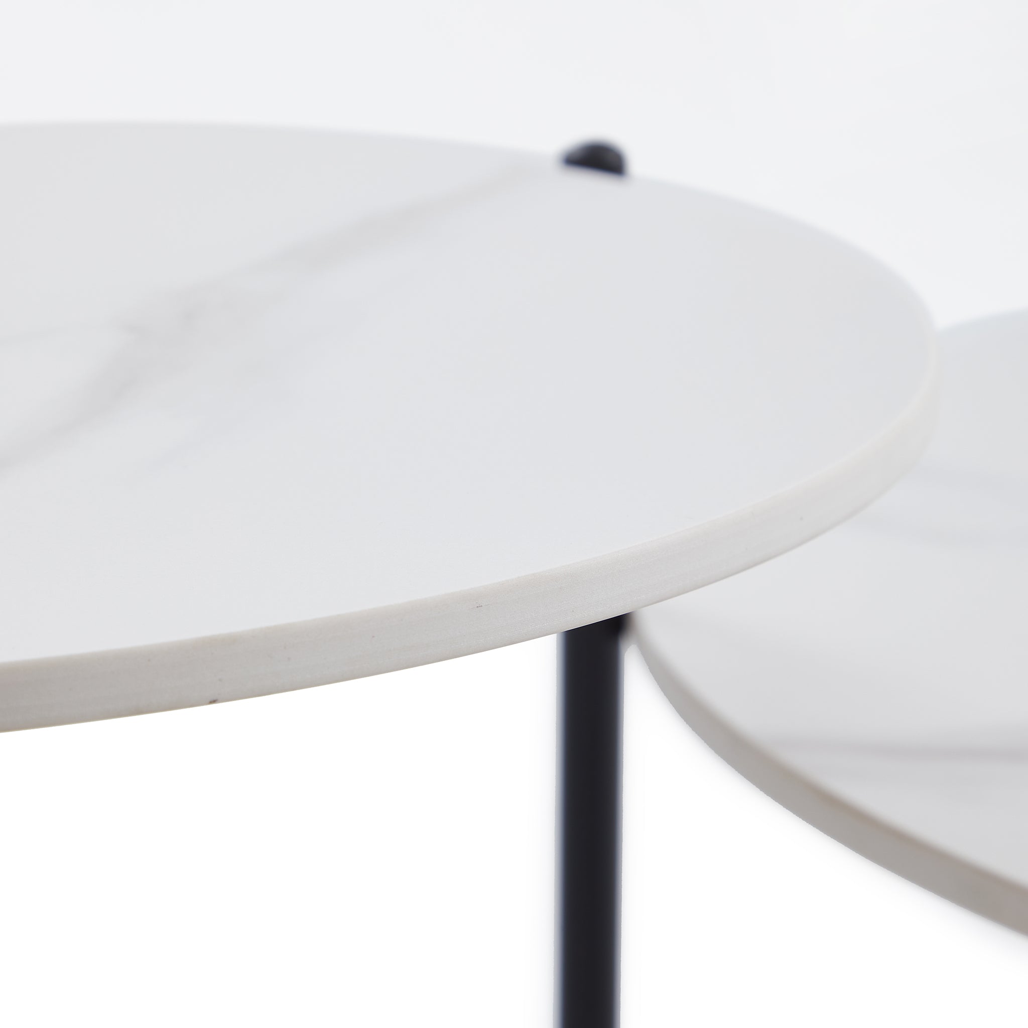 Milan White Sintered Stone Coffee Table Set