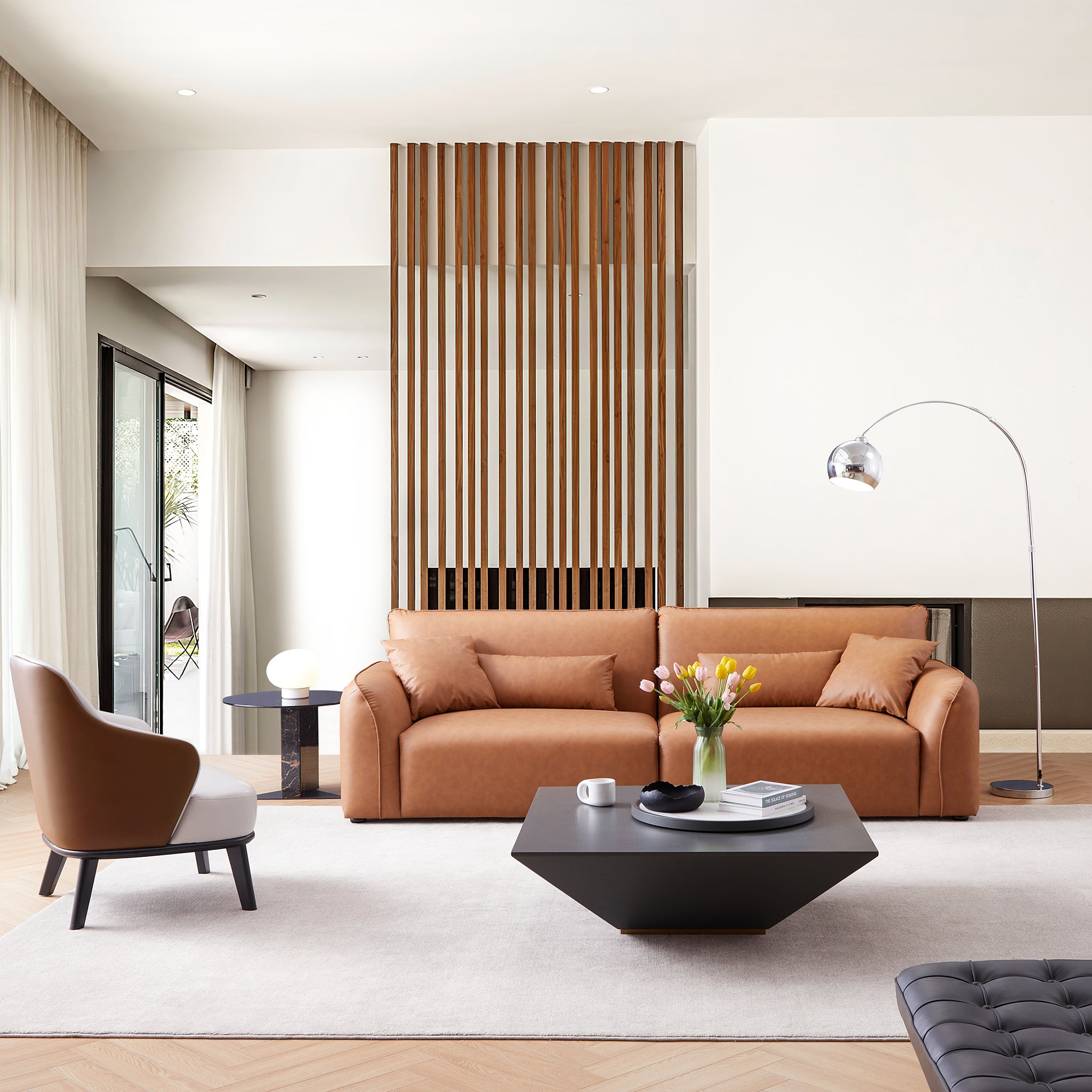 Milano Moda Minimalist Brown Sofa