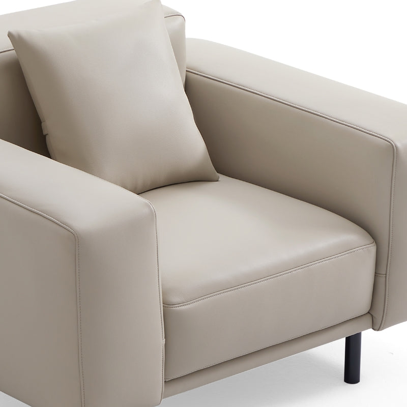 Noble Beige Leather Armchair