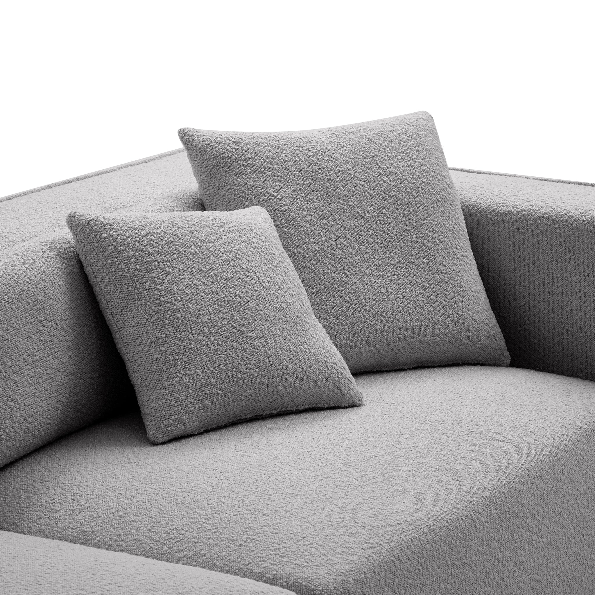 Nordic Modern Gray Sofa with Ottoman
