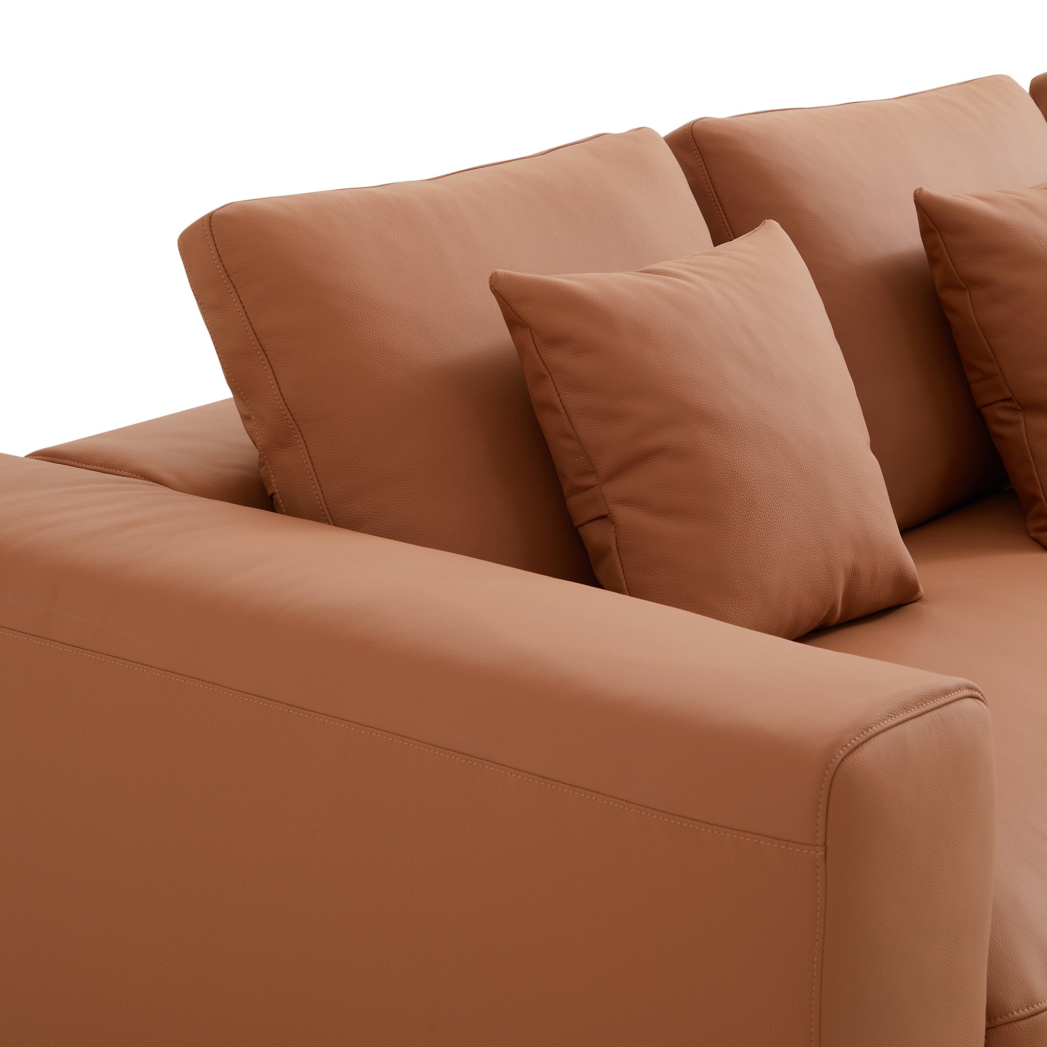 Nathan Orange Leather Sofa And Sectional