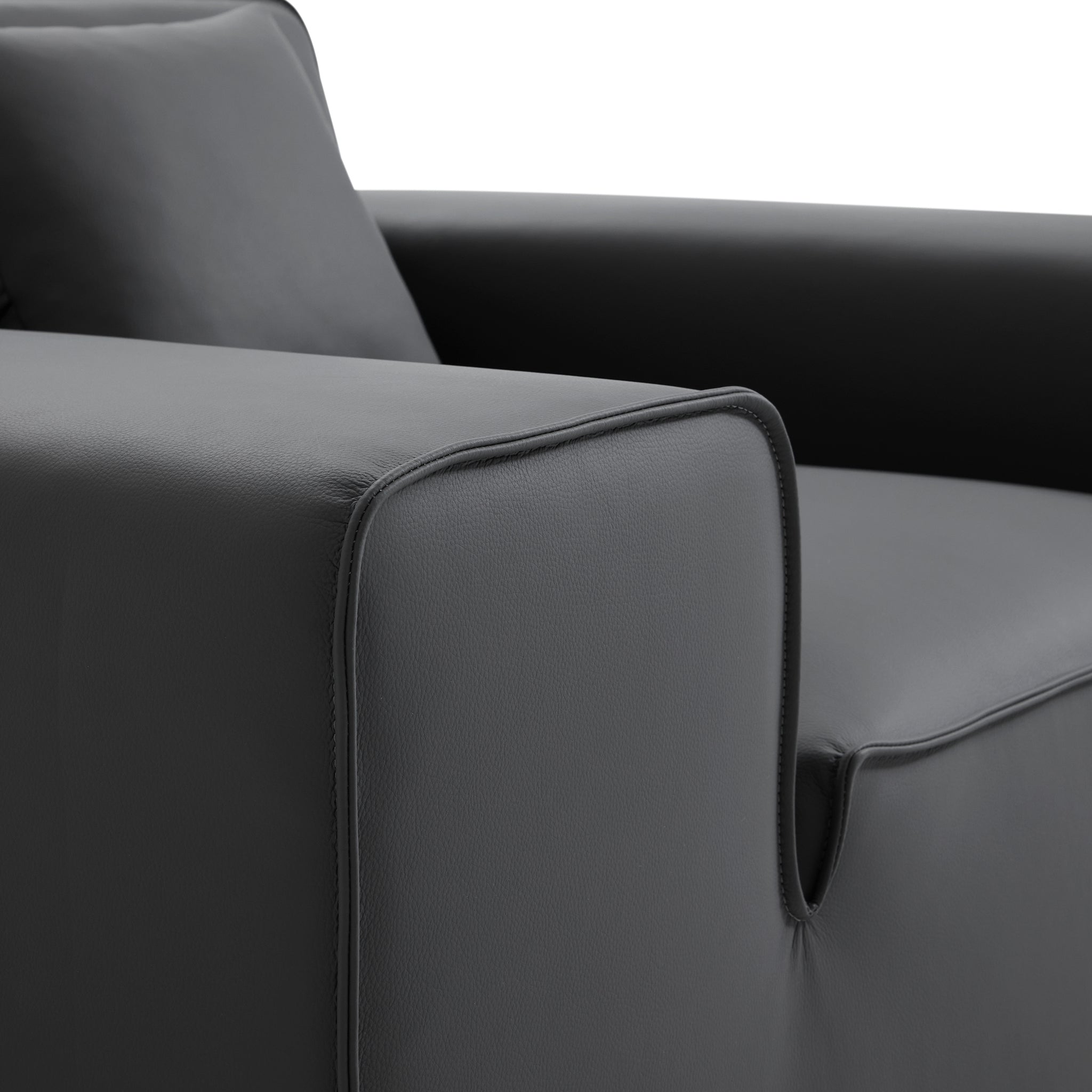 Domus Modular Dark Gray Leather Armchair