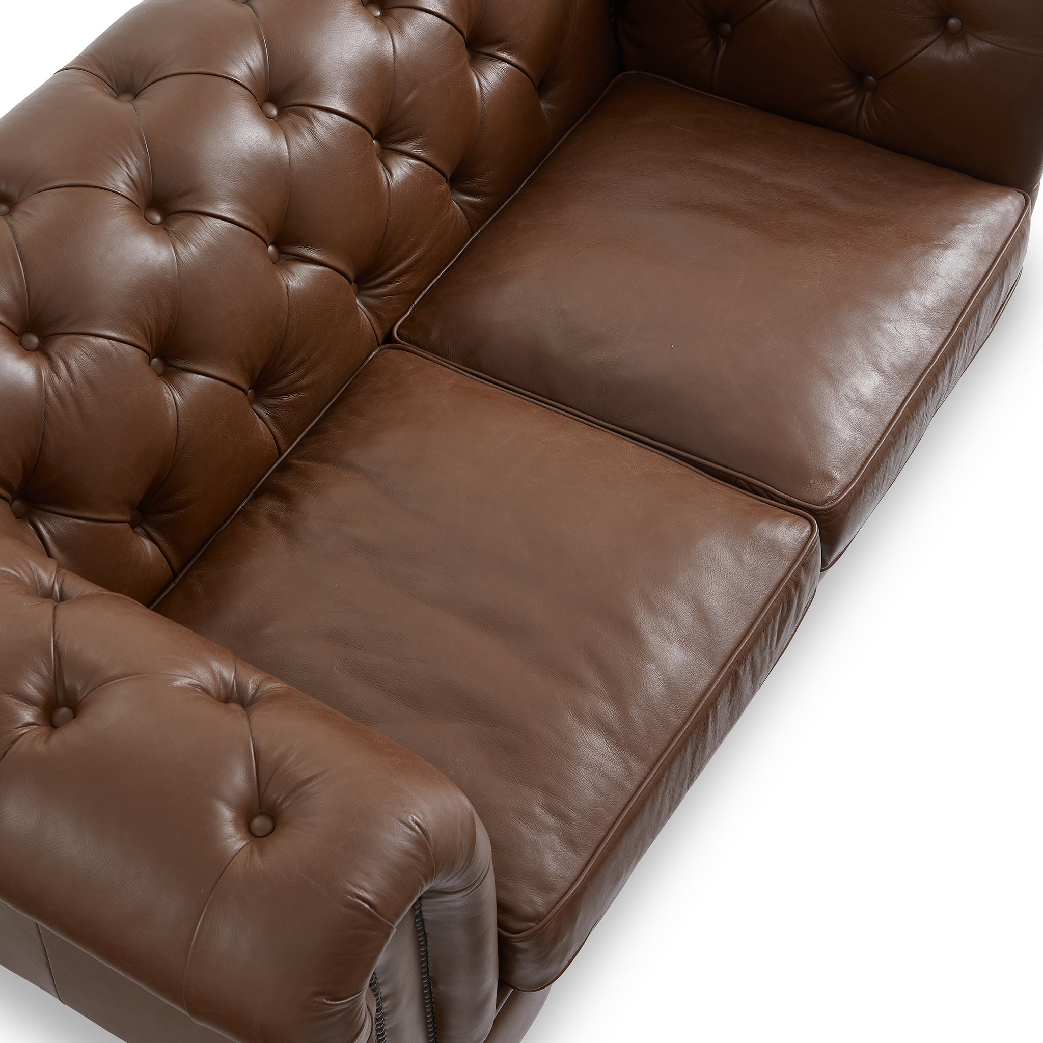 Durango Chesterfield Brown Top Grain Leather Tufted Sofa