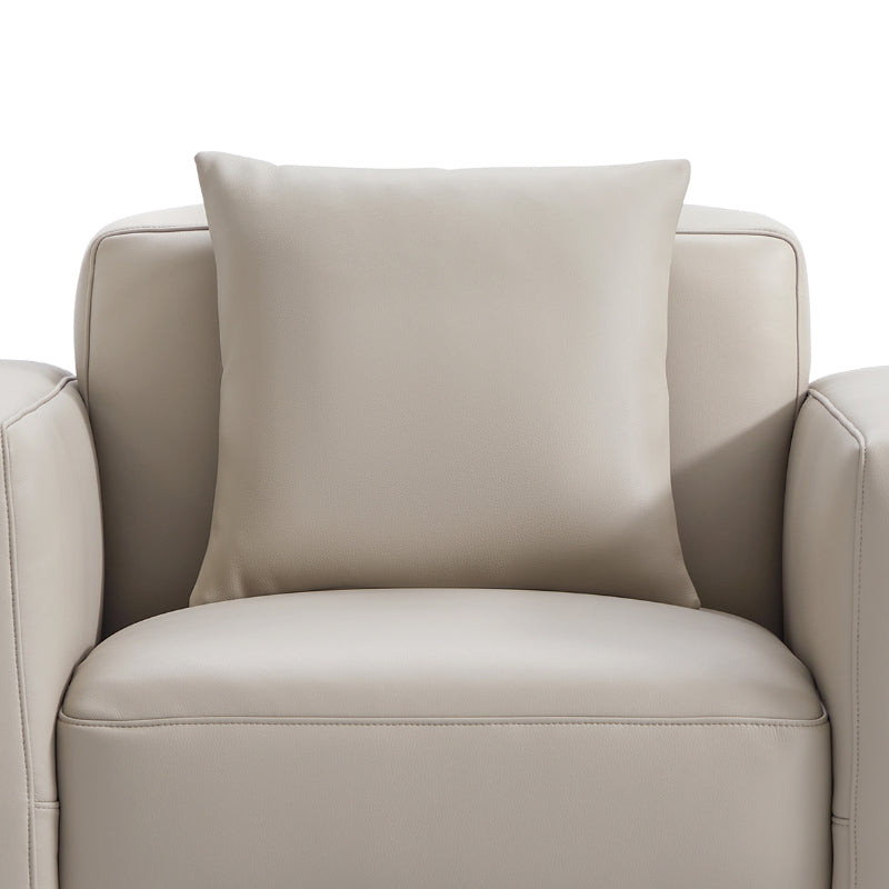 Noble Beige Leather Armchair