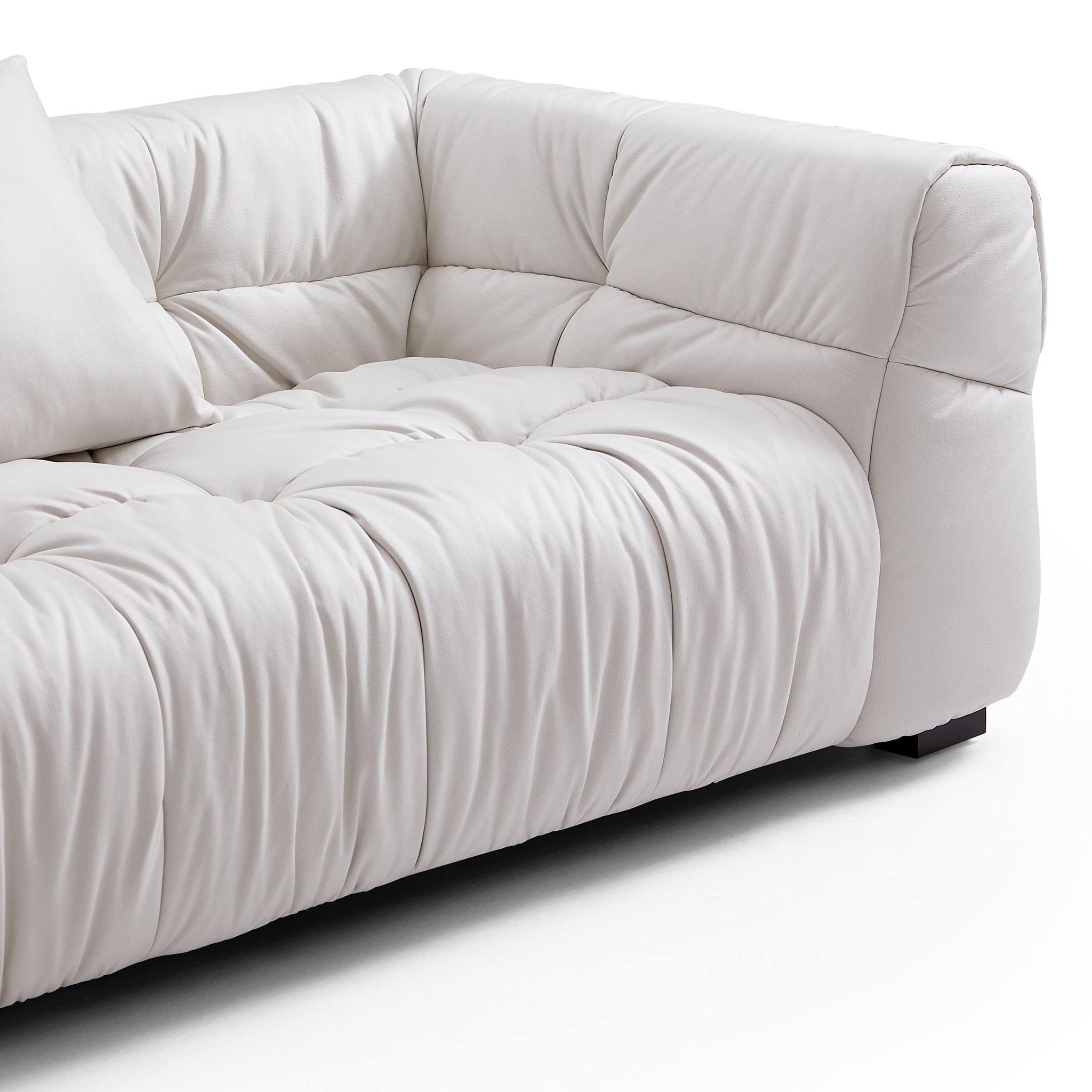 Boba Cream Leathaire Sectional Sofa