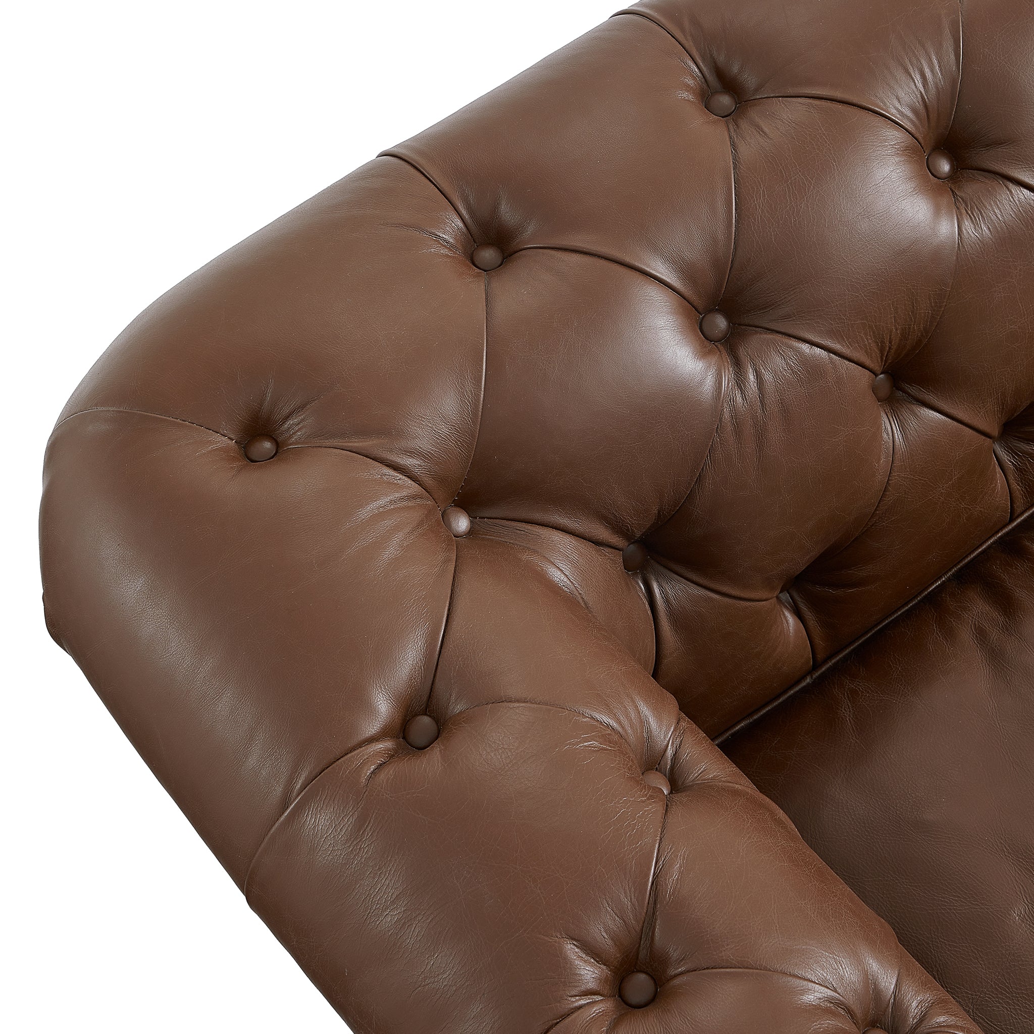 Durango Chesterfield Brown Top Grain Leather Tufted Sofa