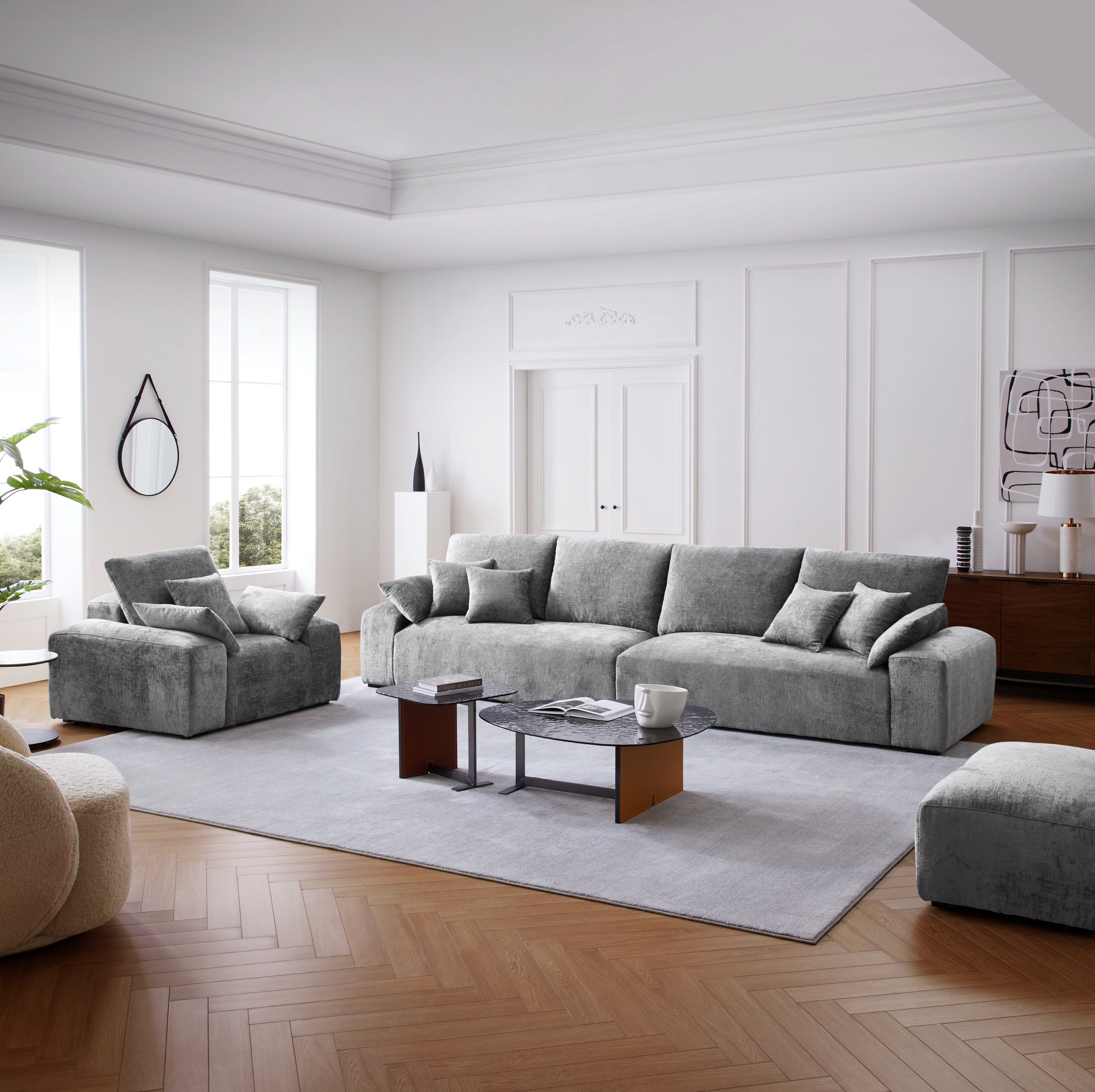 The Empress Gray Sofa Set