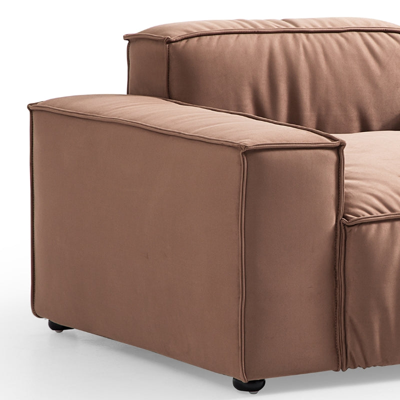 Luxury Minimalist Brown Leather Armchair