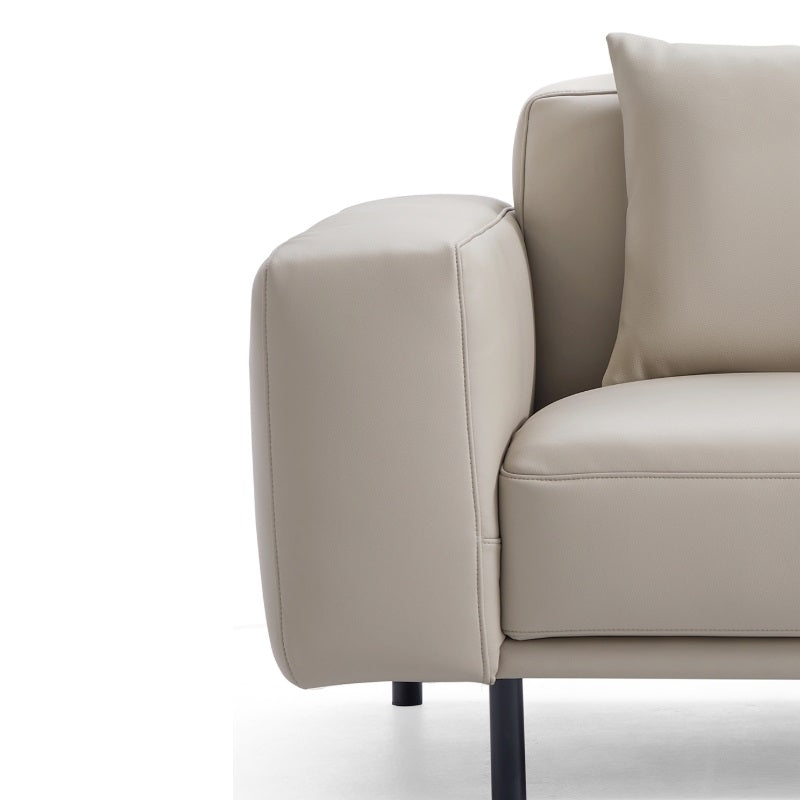 Noble Beige Leather Armchair