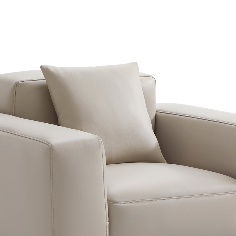 Noble Beige Leather Armchair