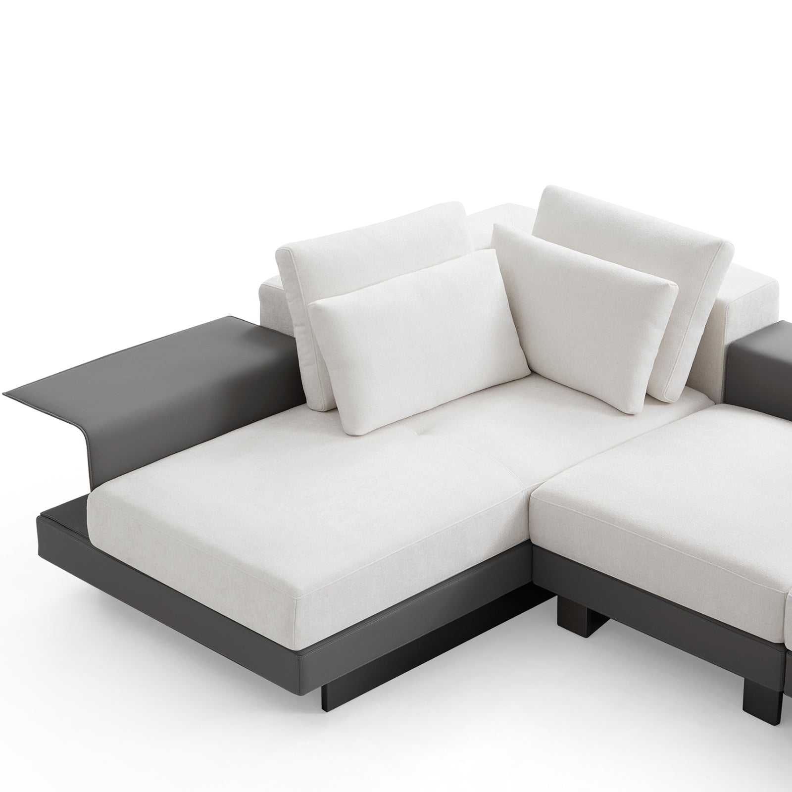 Connery Minimalist White Sectional