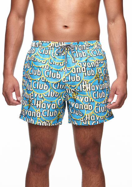 Boardies® X Havana Club Mid Length Shorts Blue Front