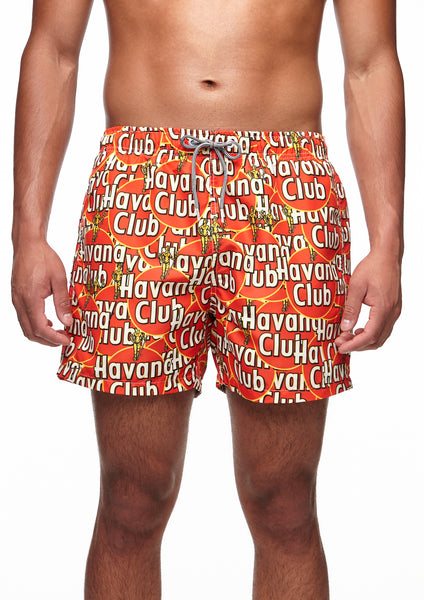 Boardies® X Havana Club - Orange Mid Length Shorts Front