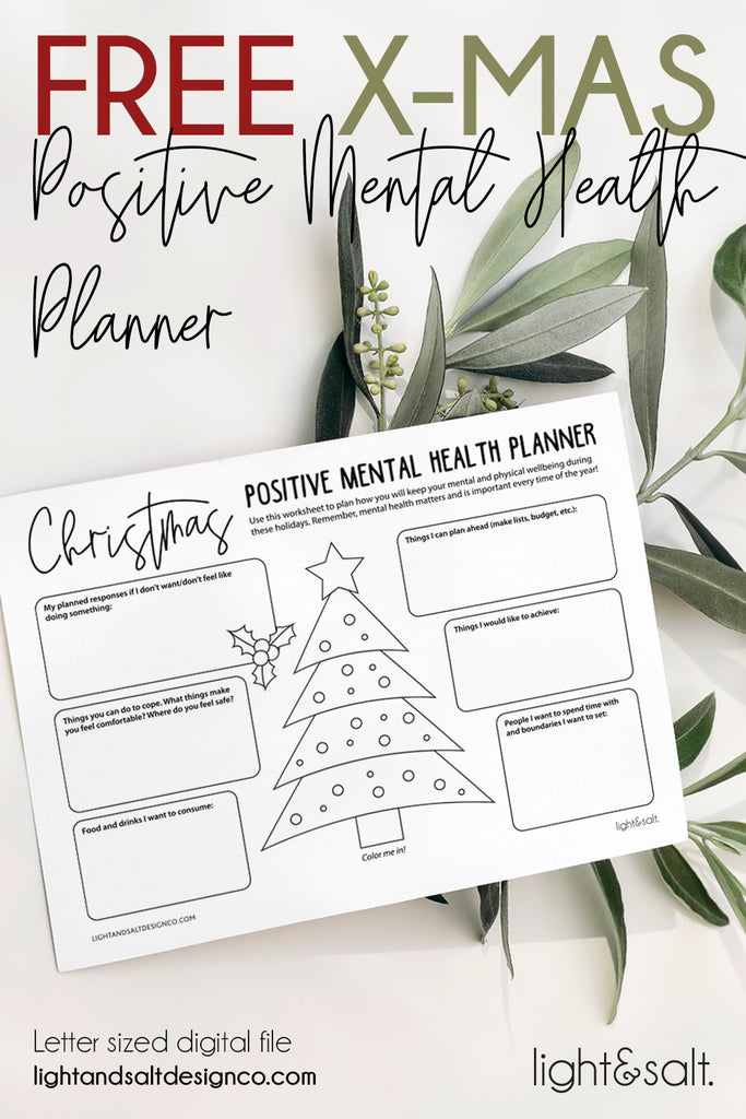 Free Christmas Positive Mental health Planner