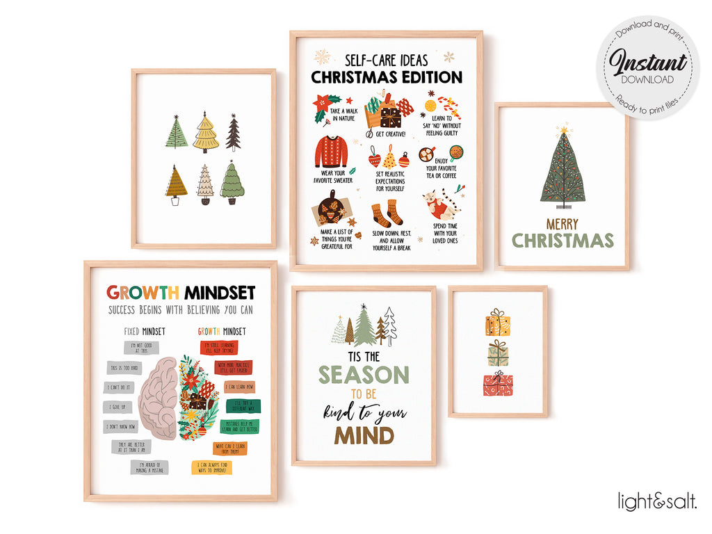 Christmas Mental Health set of 6 posters