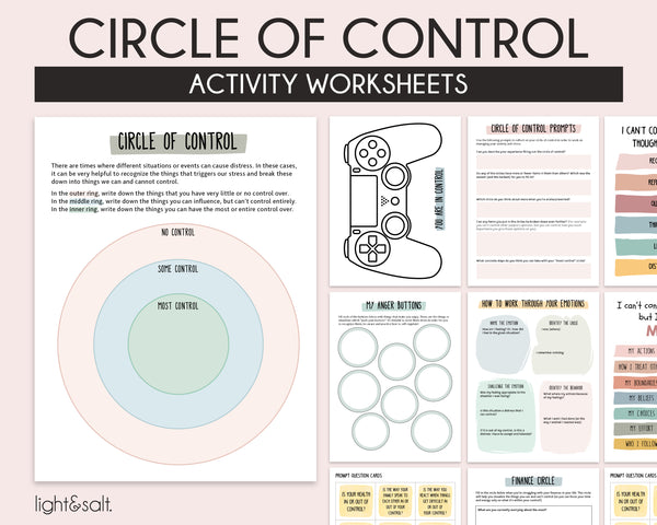 Circle of control worksheets