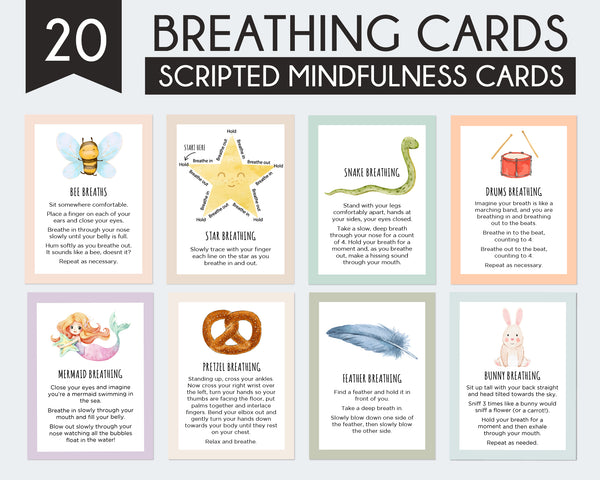 20 Scripted mindfulness Breathing cards