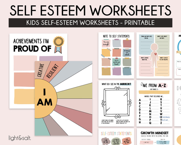 self esteem worksheets for kids