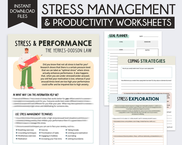 Stress management and productivity worksheets