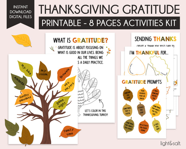 gratitude tree activity kit