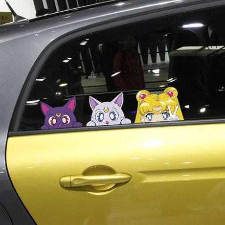 EARLFAMILY Anime Eyes Chibi Slap Car Sticker Senpai Heart Eyes Vinyl  Stickers Senpai Please Car Bumper Trunk Decals Classic Peek - AliExpress