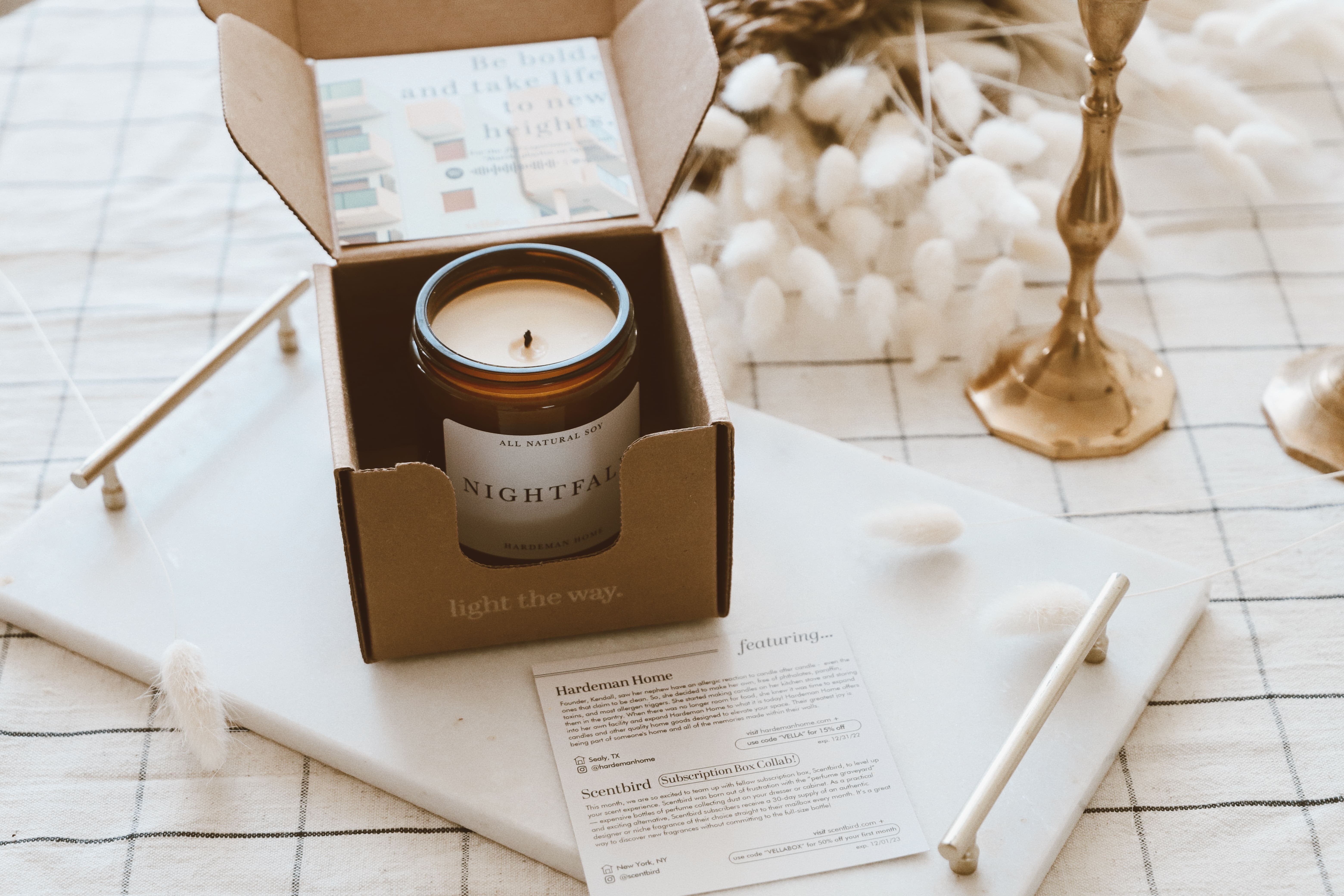 Month-to-Month luxury candle subscription, two candles a month