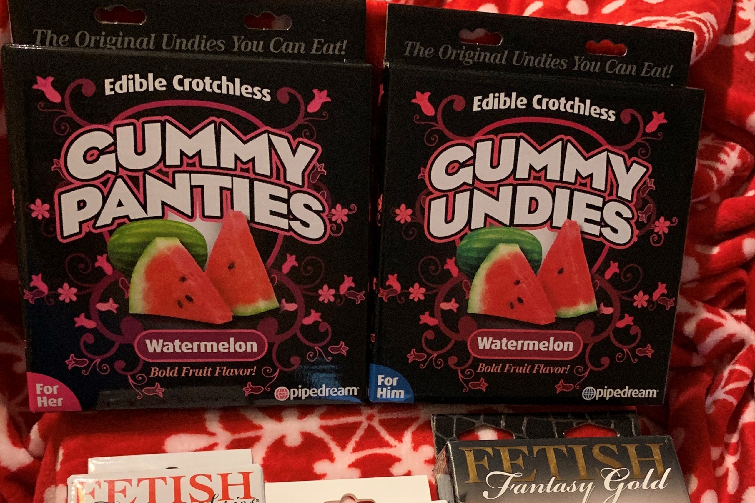 Edible Crotchless Gummy Panties For Him-Strawberry