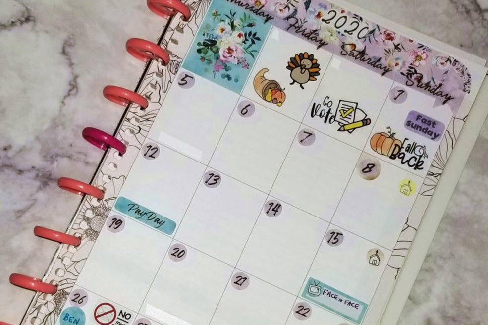 A5 Floral Bullet Journal Header Stickers, stickers bullet journal