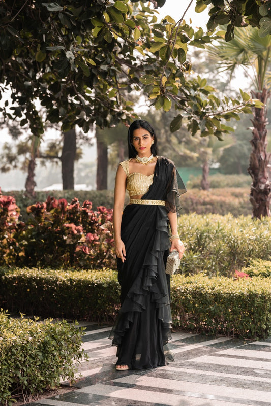 Lara Ruffle Saree – rashikasharma