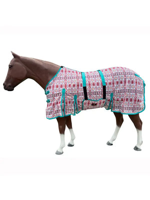66"-84" Horse Fly Sheet Uv Protect Mesh Bug Mosquito Summer White Aztec - Legacy Riders Equestrian