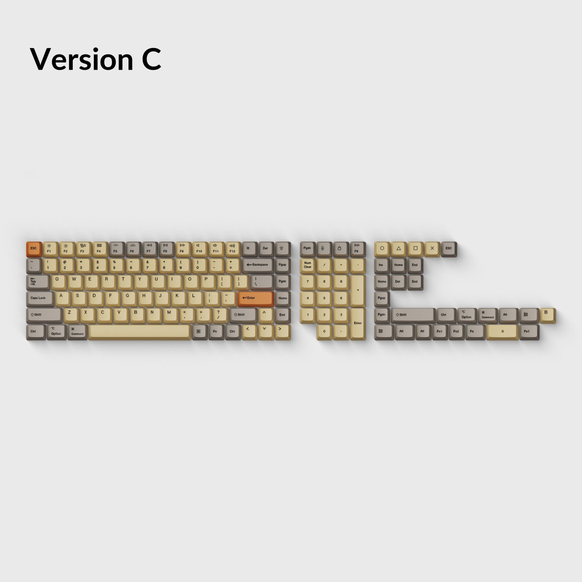 OEM Dye-Sub PBT Keycap Set - Wheat Grey