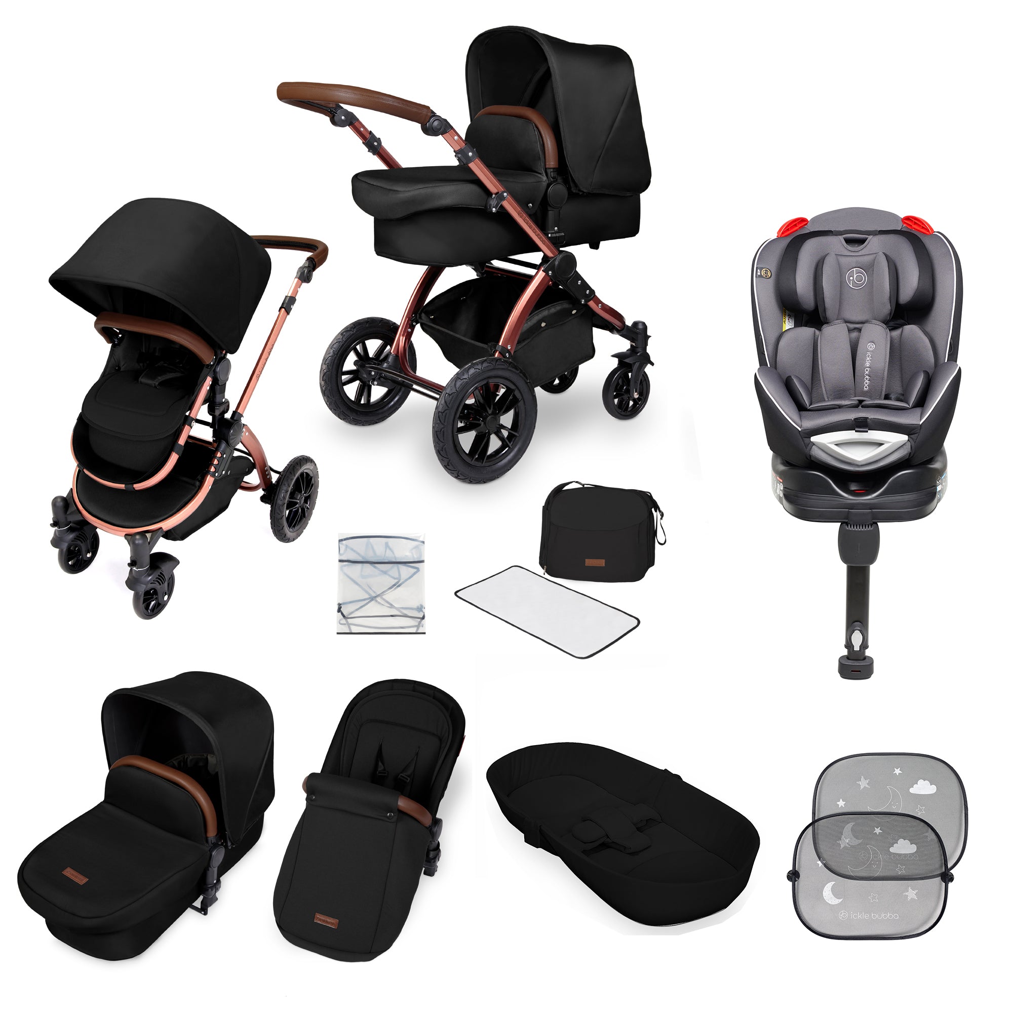 Stomp V4 Pushchair & Rotating Group 0+/1/2 ISOFIX Car Seat