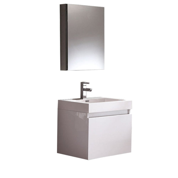 Fresca FVN5023WH Parma Pedestal Bathroom Sink with Medicine Cabinet -  Faucets, Mosaic, Kitchen Supplies