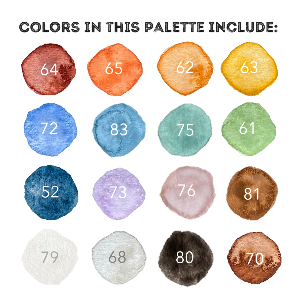 colors included in the 16 ecopod and mini ecopod palettes