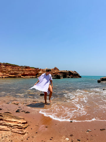 travelong western australia with the organic cotton turkish towel tunic
