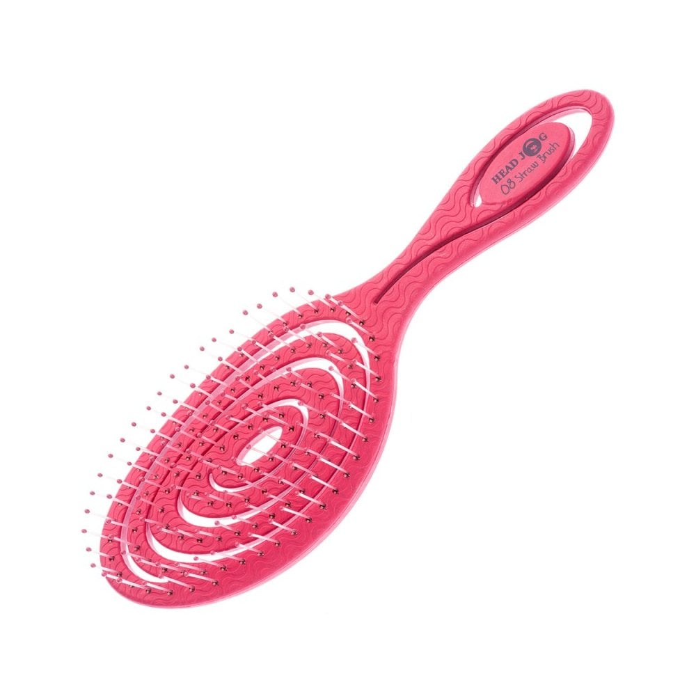 Head Jog Straw Brush - Raspberry