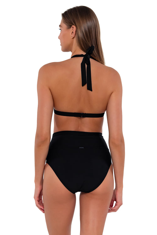 Black Forever Tankini with Relaxed Fit & Twist Front