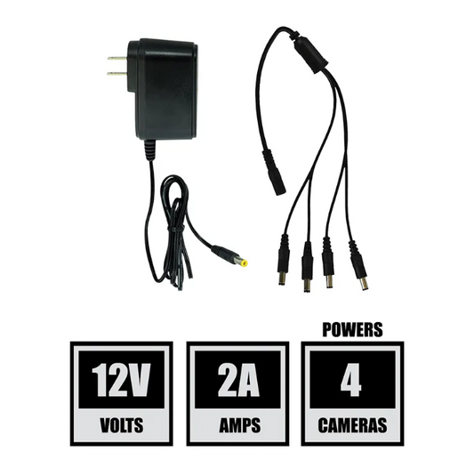 New DC 12V 5A Power Supply Adapter +8 Split Power Cable for CCTV Security  Camera DVR 