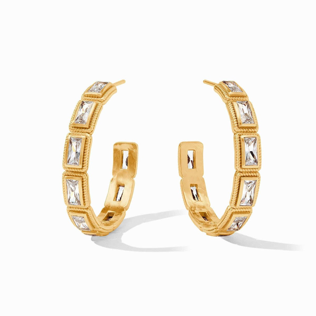 Baguette Hoop Earrings - Cubic Zirconia